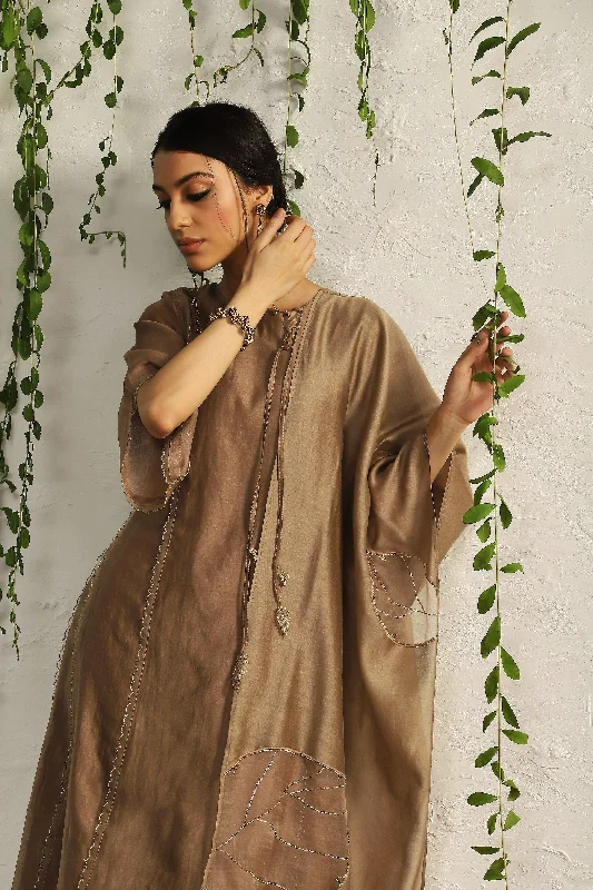 Ginger Chanderi Tie-up Kurta Set (Dupatta Optional)