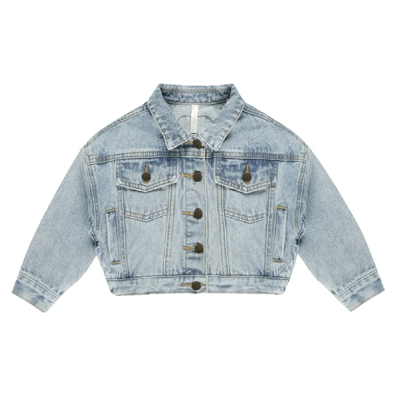 Denim Jacket - Light Washed Denim - Light Blue