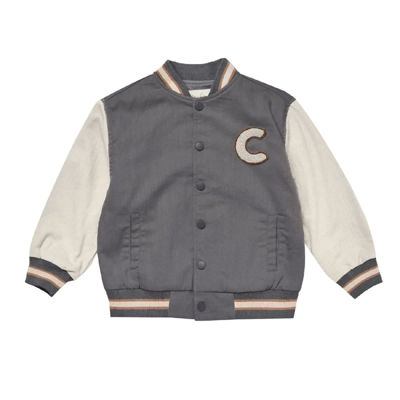 Varsity Jacket - Ivory / Slate - FINAL SALE