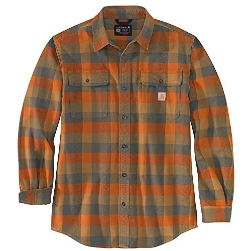 Carhartt 106356 Men's Loose Fit Heavyweight Flannel Long Sleeve Plaid Shirt