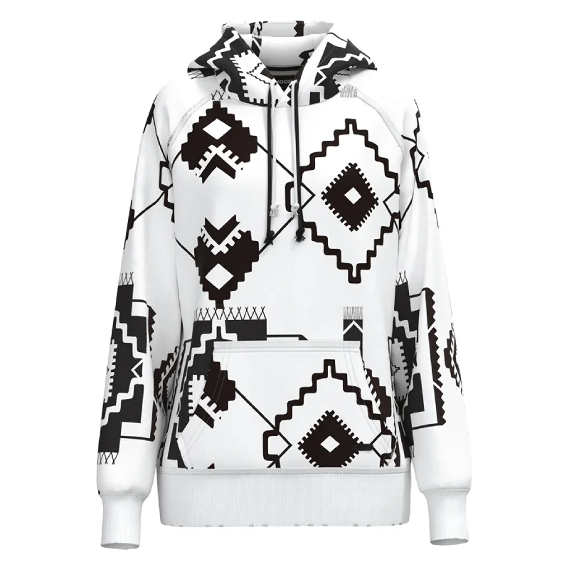 Hooey Women's Chaparral White & Black Aztec Hoodie