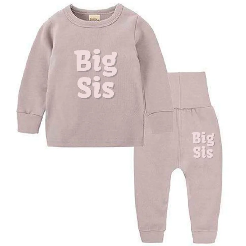 Big Sis Vivid Logo 2 Piece Dust Pink Tracksuit Set