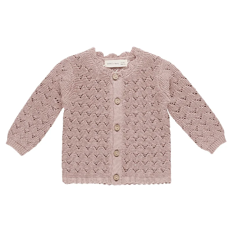 Scalloped Cardigan - Mauve