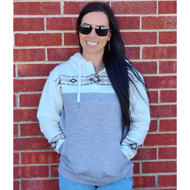 Hooey Women's Jimmy Ladies Grey White Hoody