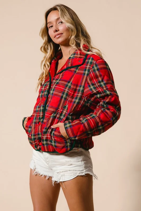 Shaya Plaid Quilted Jacket