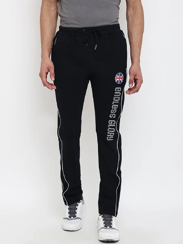 Men Navy Blue Trackpant