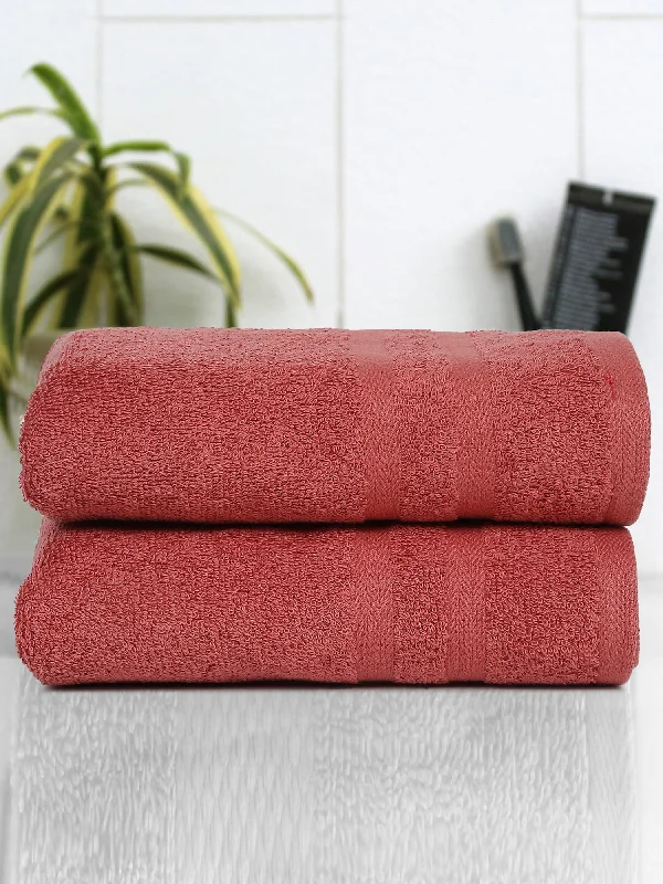 Unisex Dark Pink Basic Terry Hand Towel -Pack of Two