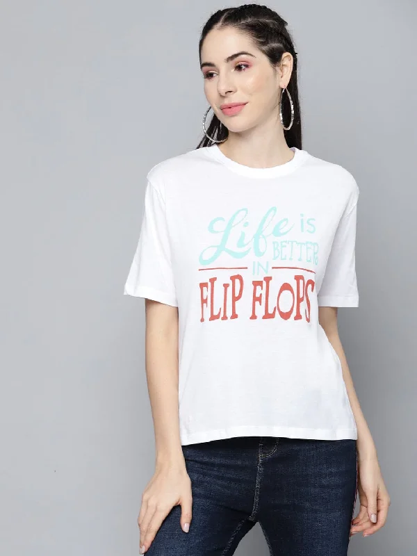 White Life-is-Better-In-Flip-Flops T-Shirt