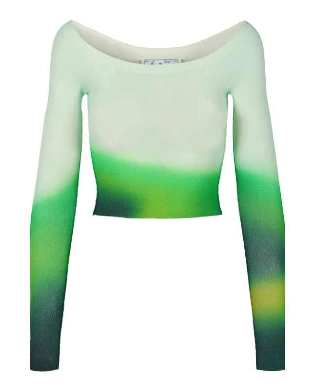 Off-White Womens Blurred Seamless Knit Top