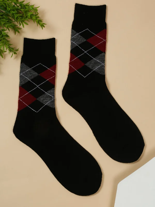 Men's Black Basic Crew length Socks -Pack of 3