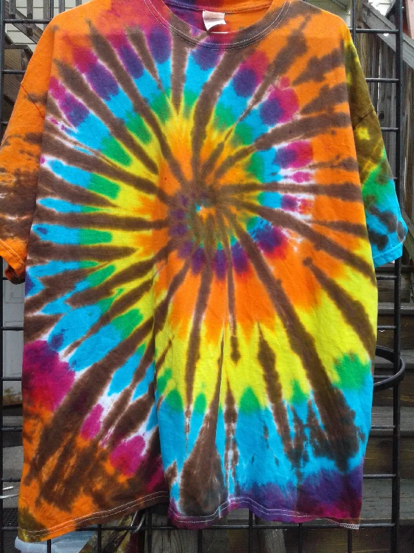 Brown Web Rainbow Spiral T-Shirt