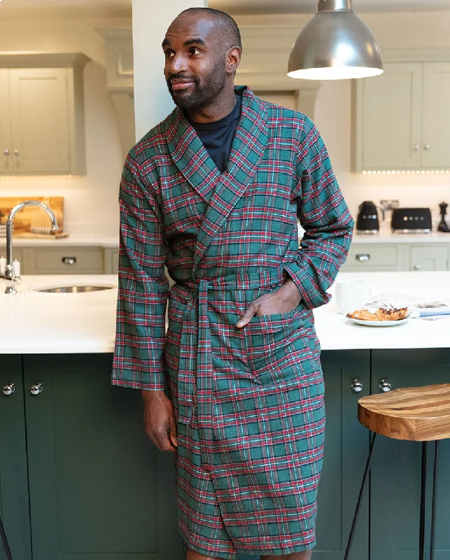 Whistler Mens Super Cosy Check Long Dressing Gown