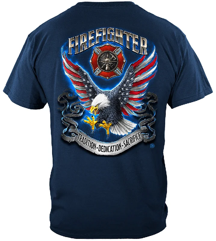 FireFighter Eagle Full American Flag Bald Eagle Feather EGA Classic T-Shirt