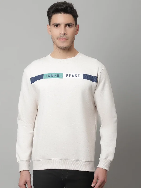 Mens Ecru Melange Sweatshirt