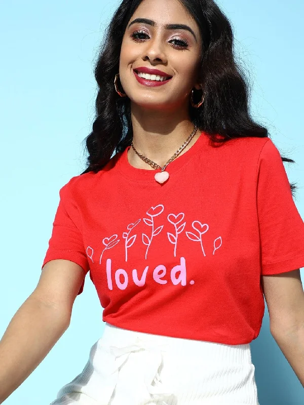 Red LOVED Boxy Crop T-Shirt