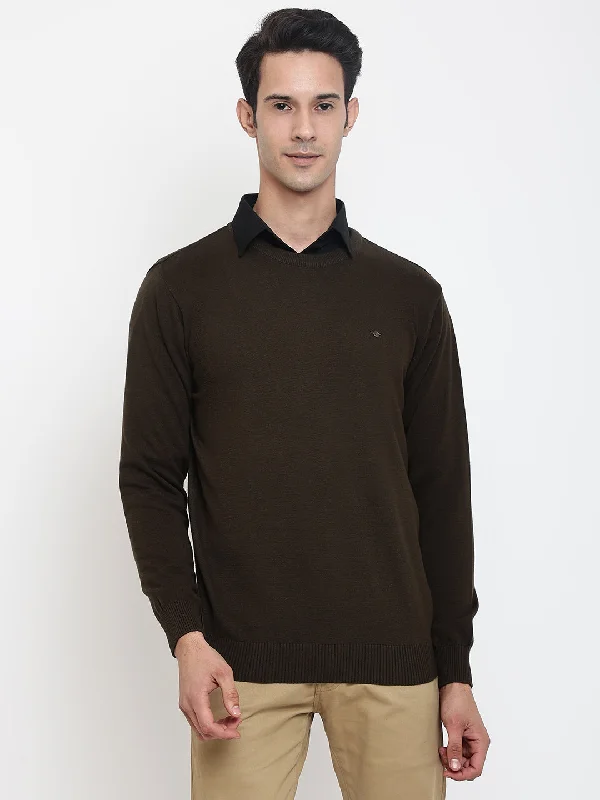 Men Olive Sweater