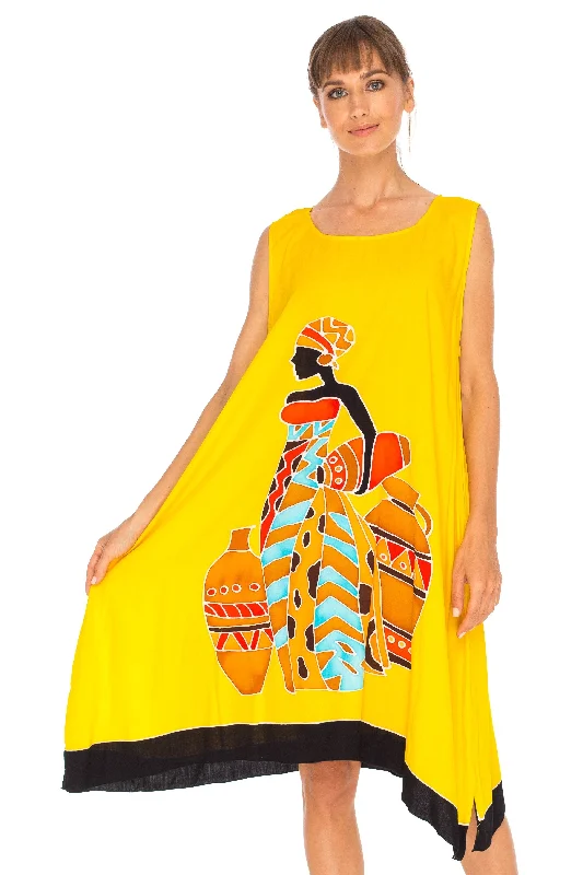 Woman with Vase Design Yellow