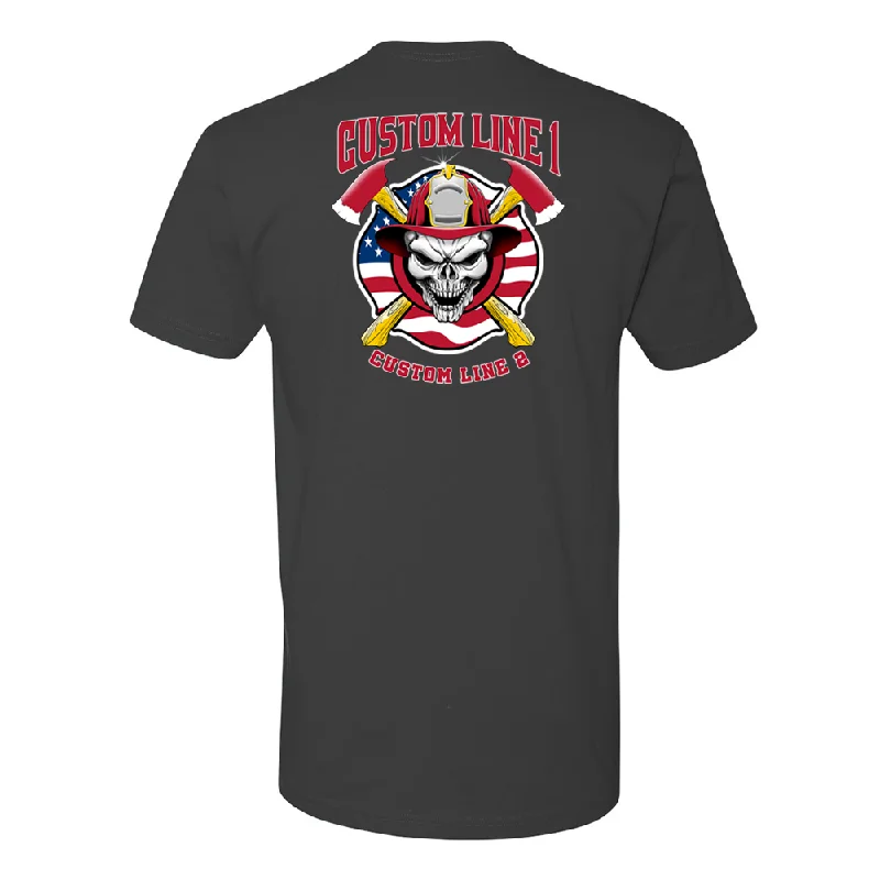 Customized Skull and Axes Fire Station Premium T-Shirt