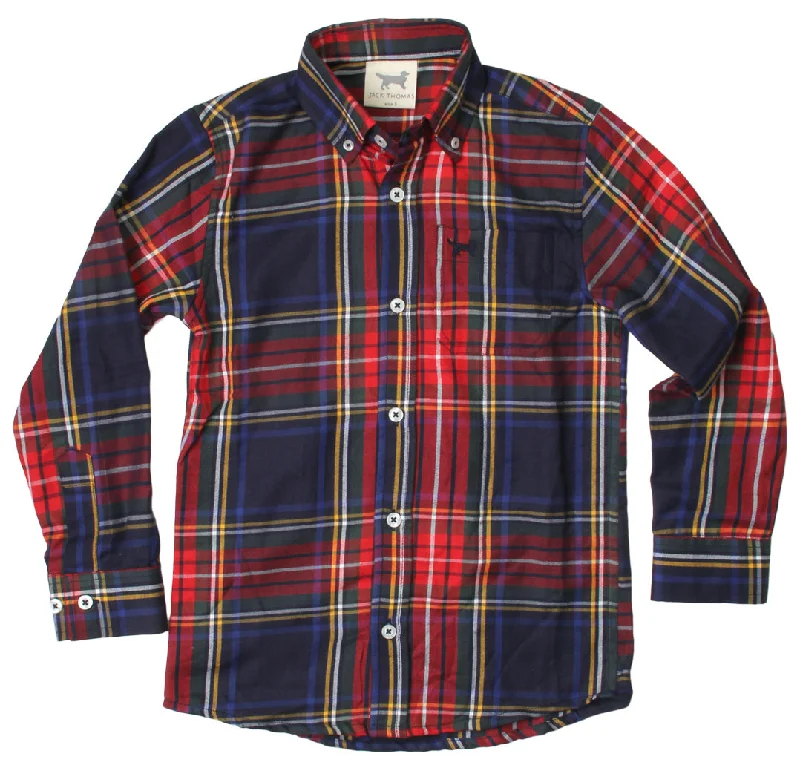 Boys L/S Button Down Plaid Shirt