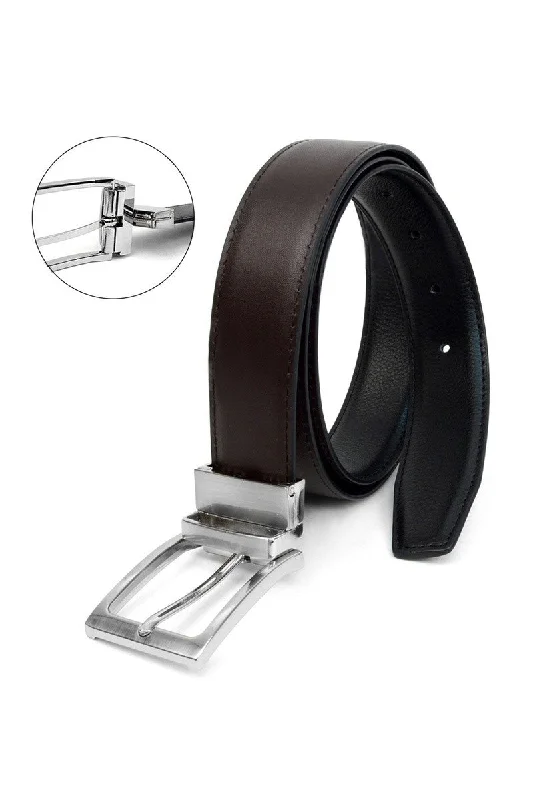 Reversible Genuine Leather Black/Brown Men's Belt