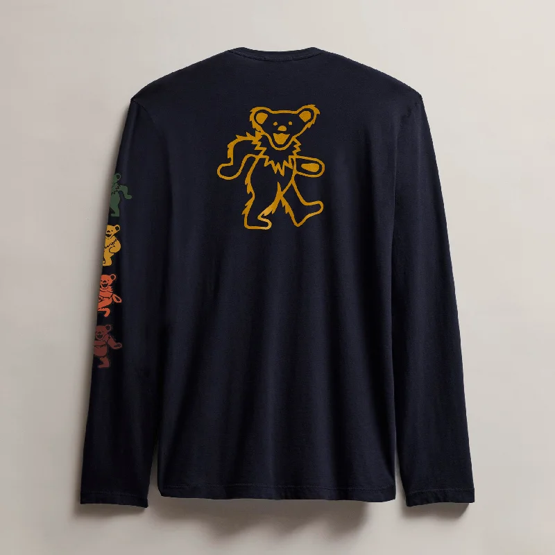 Men's Grateful Dead Dancing Bear Long Sleeve Tee - Deep/Cadmium