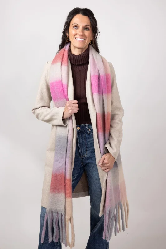 Plaid Scarf for Women in Pink | WCL120077-PNK