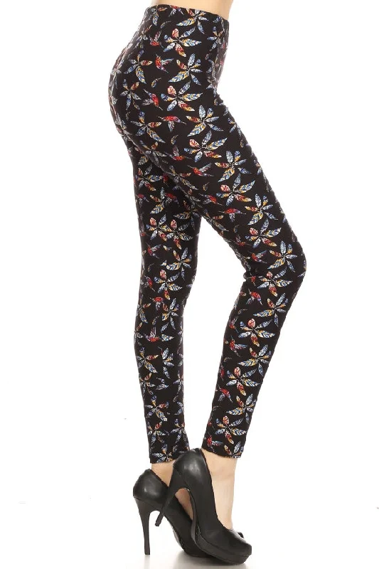 Colorful Leaves Print Leggings