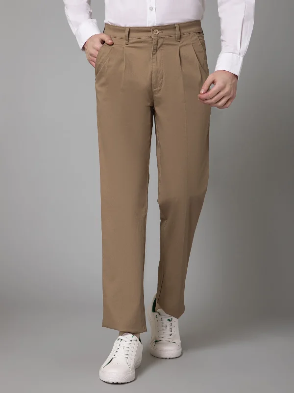 Men's Casual Pleated front Khaki  Trousers