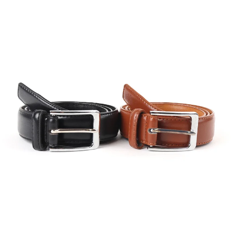 Solid Faux Leather Men's Belt