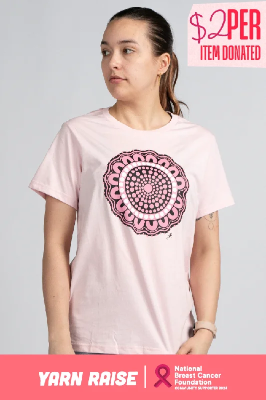 Boobie Sista Pink Cotton Crew Neck Women's T-Shirt