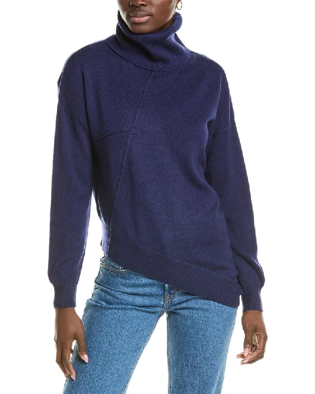 Brodie Cashmere Wool & Cashmere-Blend Asymmetrical Mock Neck Jumper