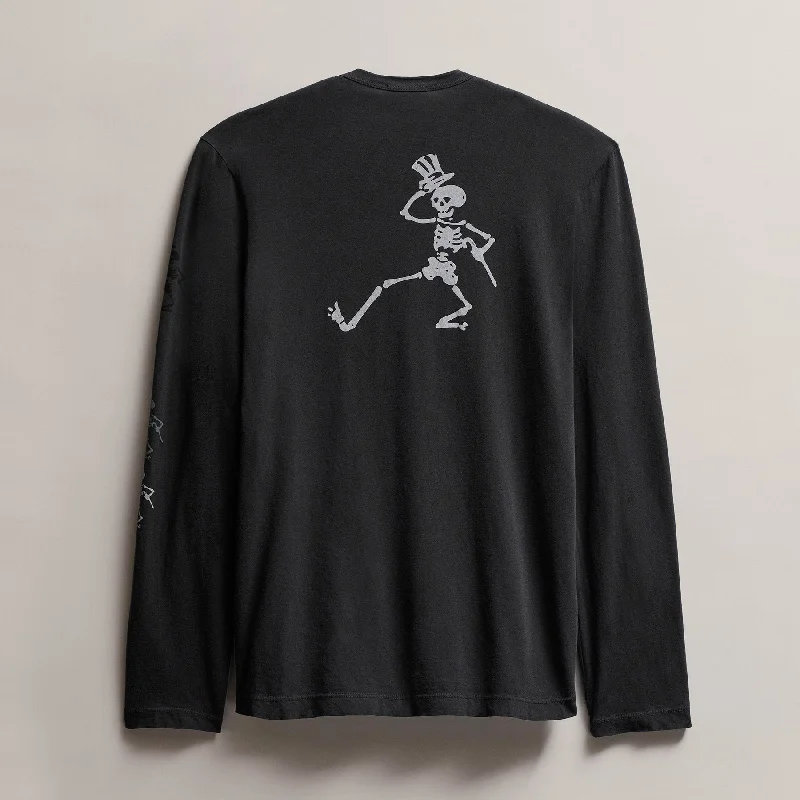 Men's Grateful Dead Dancing Skeleton Long Sleeve Tee - Carbon Pigment