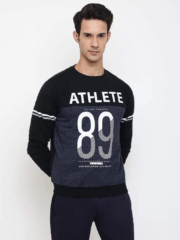 Men Navy Blue Sweatshirt