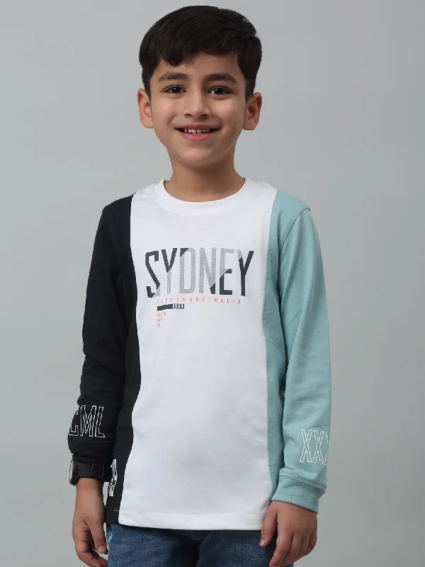 Boys Casual Navy Blue Full Sleeve  T-Shirt