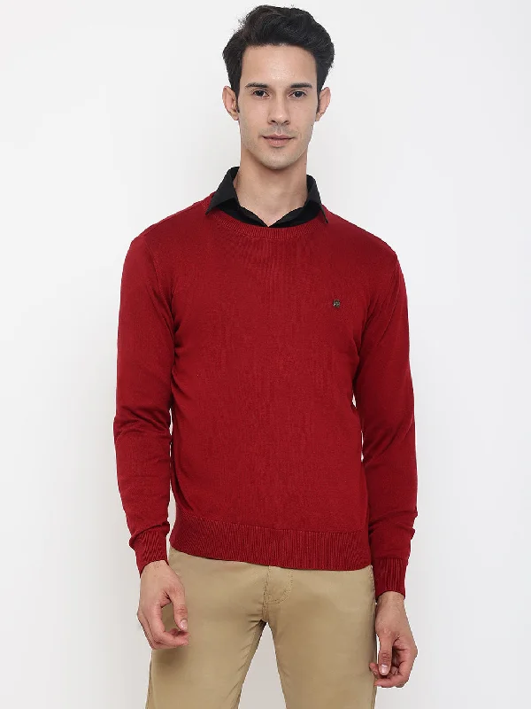 Men Maroon Sweater