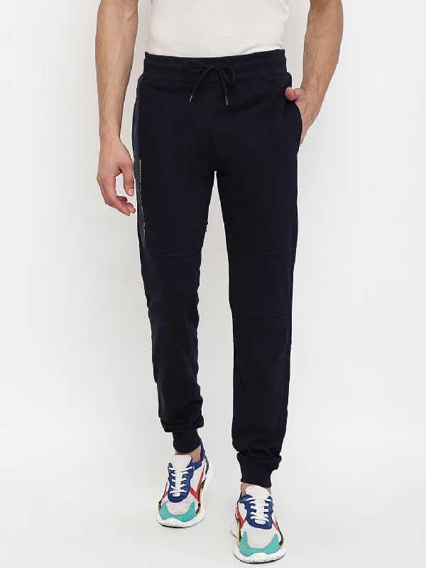 Men Navy Blue Trackpant