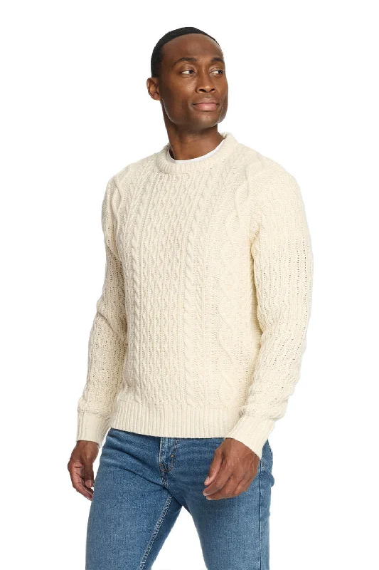 Weatherproof Vintage Chunky Cable Knit Sweater for Men in Ecru | F2440611GK-ECRU