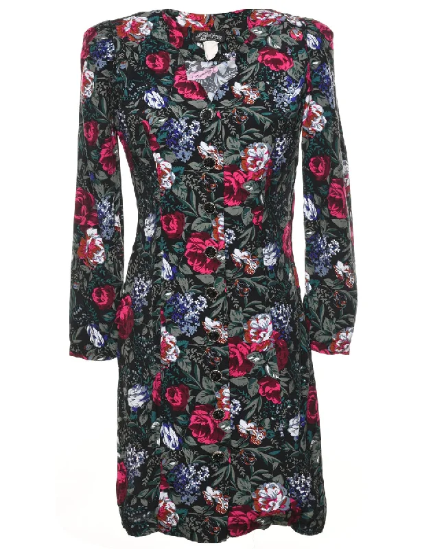 All That Jazz Floral Print Dress - S