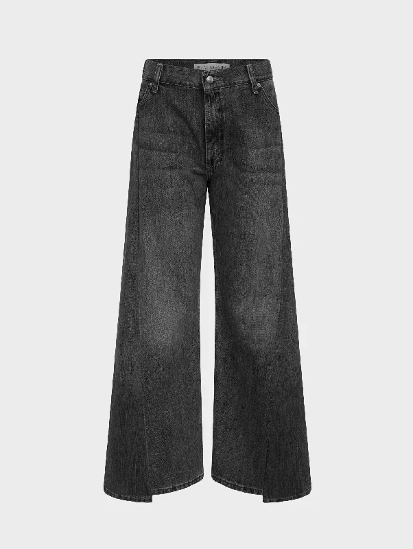 Freya Wide Leg Jean Charcoal Grey