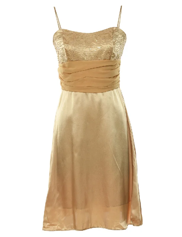 Gold Sequined Party Dress - S