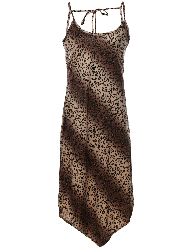 Leopard Print 1990s Dress - M