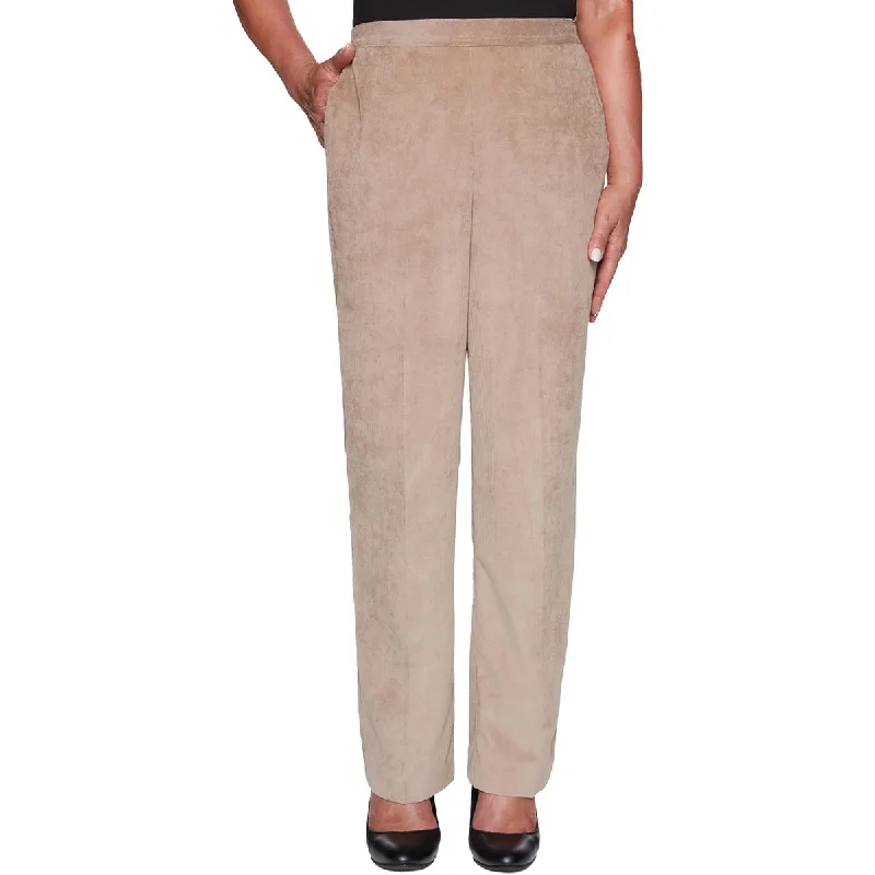 Alfred Dunner Womens Plus  Dover Cliffs Ribbed Corduroy Straight Leg Pants