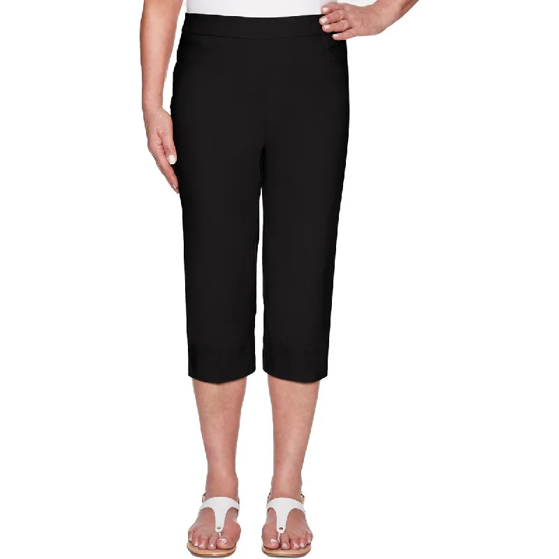 Alfred Dunner Womens Solid Stretch Capri Pants