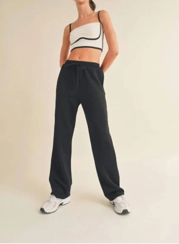 Butter Soft Scuba Wide Leg Jogger In Black