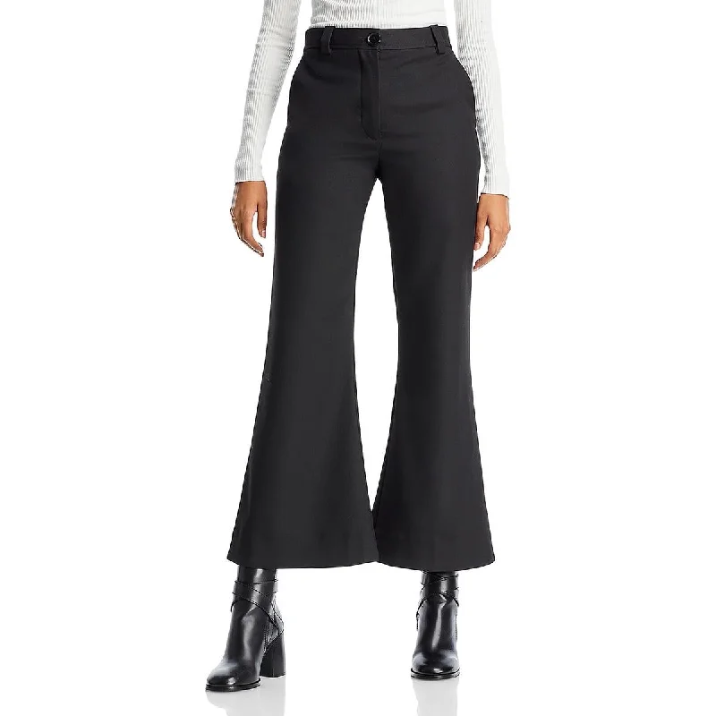 By Malene Birger Womens Wool High Rise Flared Pants