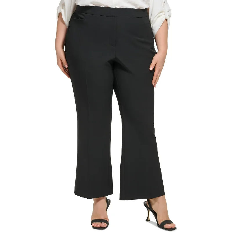 Calvin Klein Womens Plus High Rise Business Wide Leg Pants