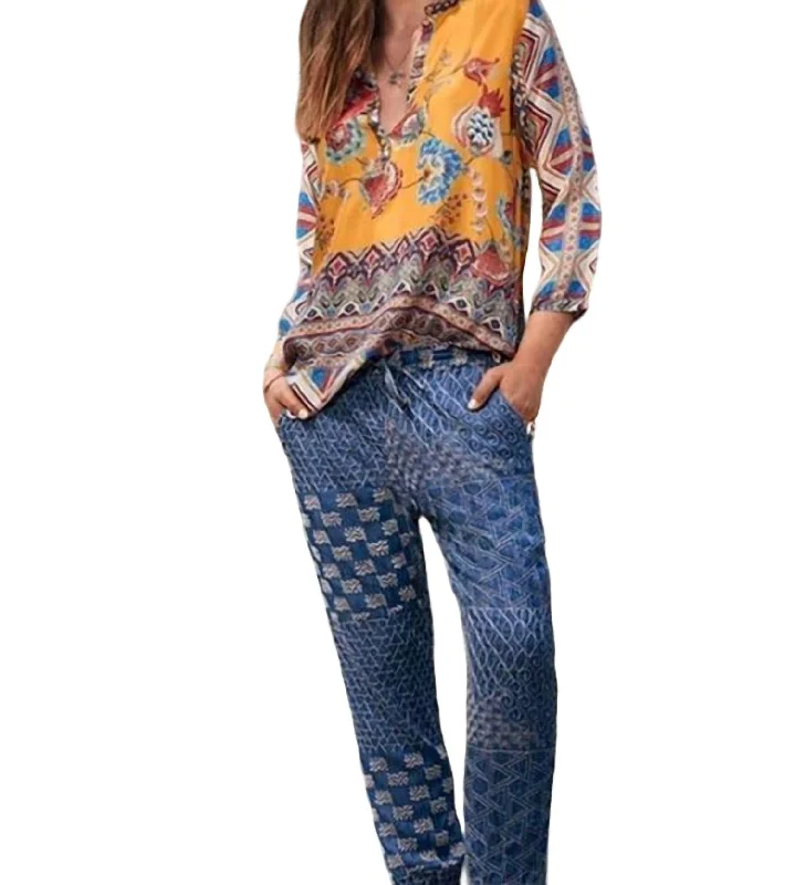 Cher Embroidered Pant In Denim