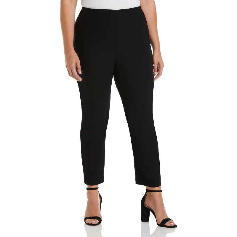 Ella Rafaella Womens Plus High Rise Ankle Straight Leg Pants