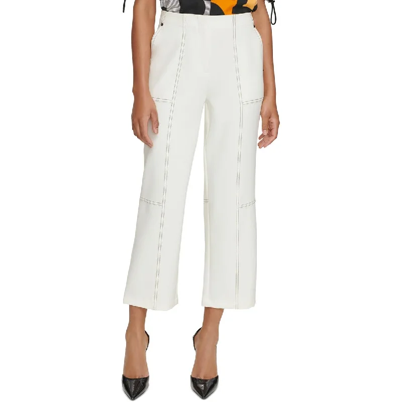 Karl Lagerfeld Paris Womens Contrast Trim  Cropped Pants