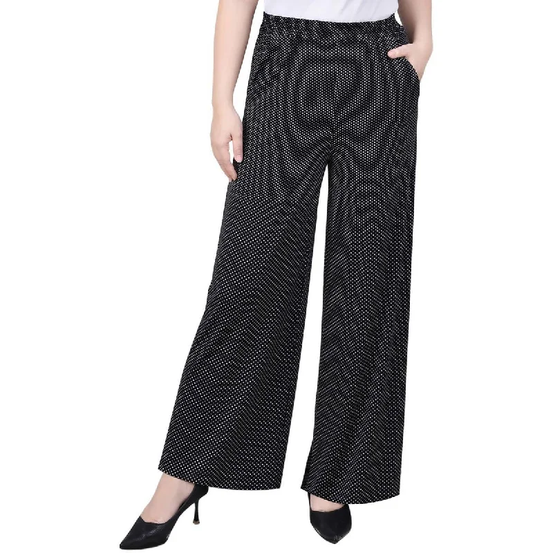 NY Collection Womens Petites Woven  Wide Leg Pants